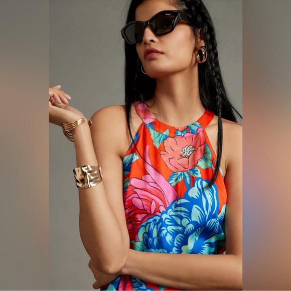 NWT Farm Rio Linen Halter Jumpsuit - Picture 4 of 12